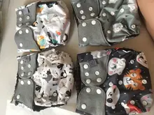 Mordedor venta al por mayor 4 unids/set bebé lavable pañales de tela café cubierta de pañal ajustable & reutilizable pañales de bolsillo envío gratis