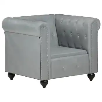 

Chair Chesterfield gray genuine leather chairs