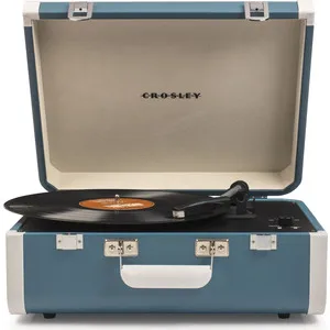 Виниловый проигрыватель CROSLEY PORTFOLIO PORTABLE [CR6252A-TU] turquoise/white c Bluetooth