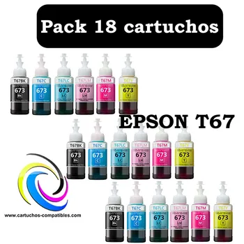 

Epson T67 pack 18 EcoTank L1800 EcoTank EcoTank L800 L805 L810 EcoTank EcoTank L850 T6731 T6732 T6733 T6734 T6735 T6736
