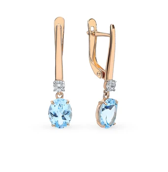 

Gold earrings with Topaz and cubic zirconia sunlight sample 585