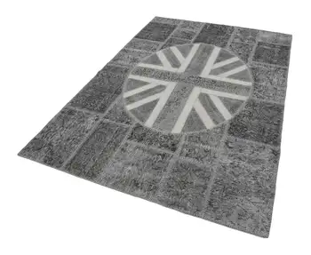 

171x249 Cm Uk Handmade Flag Patchwork Rug-6x8 Ft