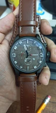 CURREN-Reloj deportivo estilo militar de cuarzo para hombre, cronógrafo con fecha y correa de cuero, marca superior de lujo, negocios, regalo, 8225