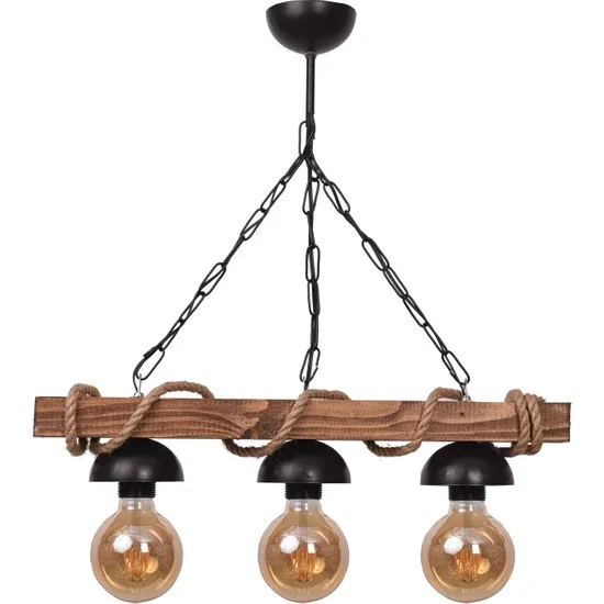

Home 3 Piece Rustic Chandelier with Wooden Rope