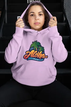 

Angemiel Wear Aloha Enjoy Life Pink Women 'S Hooded Sweatshirt