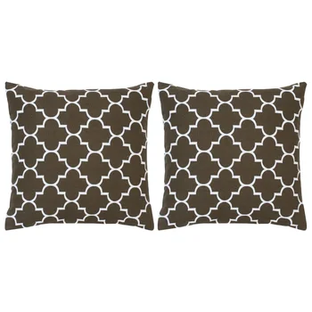 

2 PCs printed pillows Brown 40x40 cm cotton furnishing