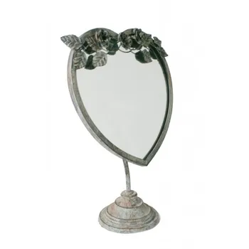 

Mirror desktop toilet heart shape antiqued finish. Measures: 46x32x14 cm.