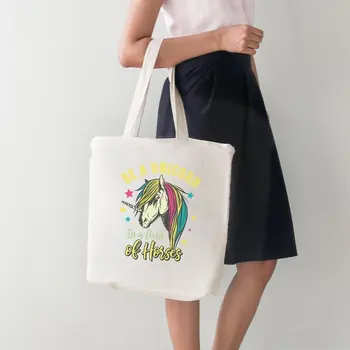 

Angemiel Bag Ponçik Unicorn Women Big Shopping Beach Tote Bag