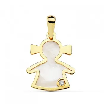 

PENDANT AU GIRL PEARL 18X15MM