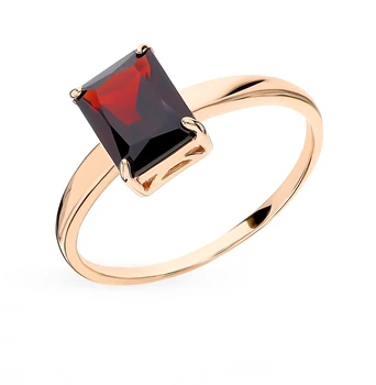 

Gold ring with Garnet sunlight sample 585