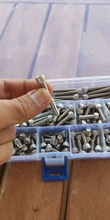 280 unids/set A2-70 de acero inoxidable 304 DIN912 M3 M4 M5 M6 M8 tornillo Allen hexagonal tapa redonda cabeza tornillos surtido Kit