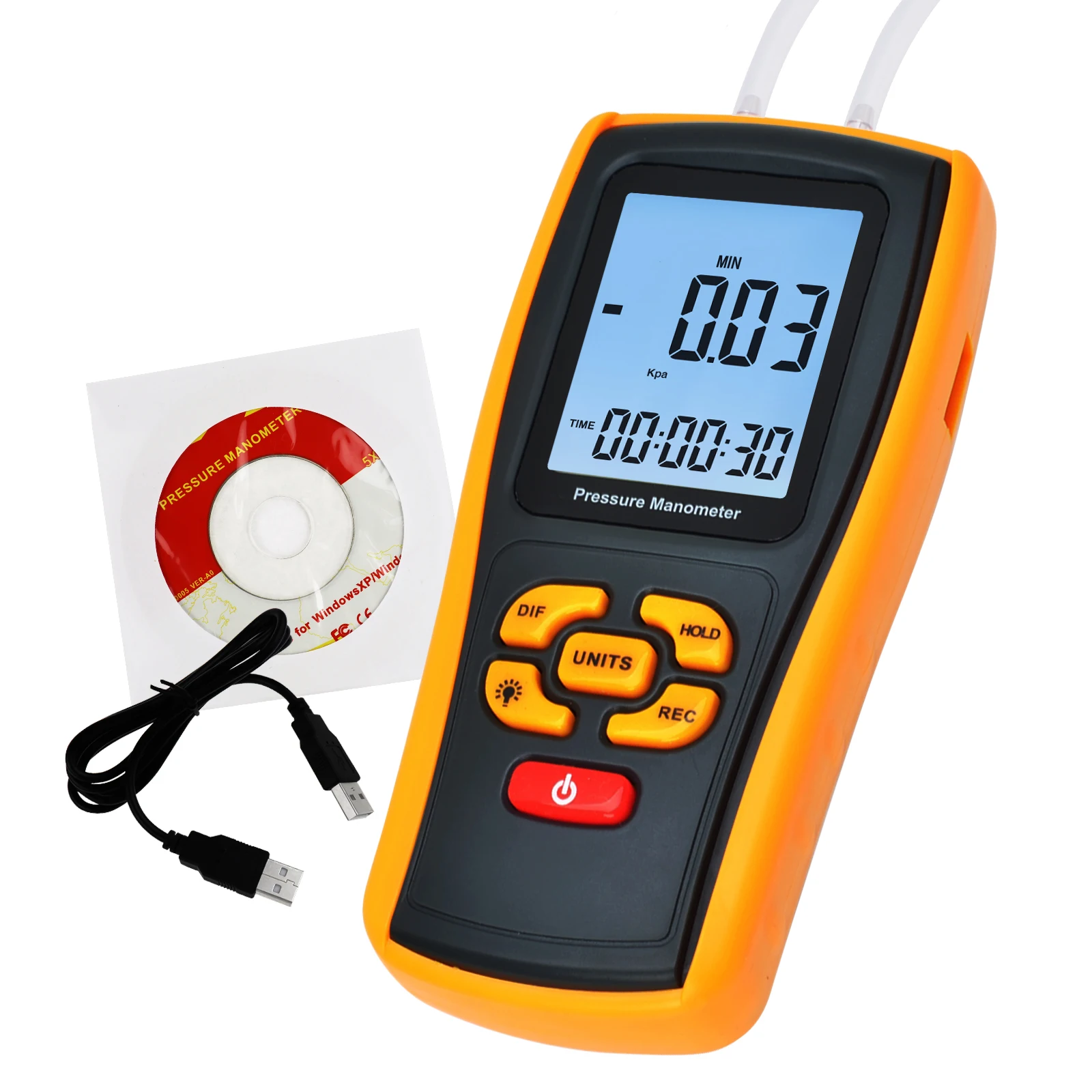 Manometer Digital Air Pressure Meter Differential Gas Tester Tool LCD Gauge Manometer Digital Air Pressure Meter Differential Gas Tester Tool LCD Gauge