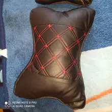 Almohada de cuello para coche, reposacabezas de cuero genuino, diseño de protección de seguridad, soporte de descanso, color negro, accesorios de seguridad para automóviles, Uds.