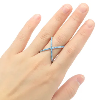 

21x19mm Luxury SheCrown Created Blue Turquoise Gift For Ladies Jewelry Making Silver Rings