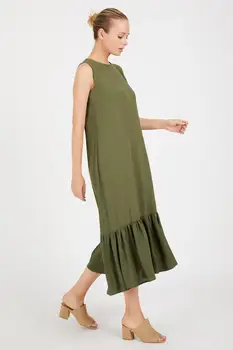 

European Size 2 x [S, M, L, XL (36, 38, 40, 42)] = 8 ITEMS / LOT: Sleeveless Women's Dress Linen Aerobin Fabric Brand: NFree