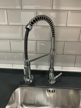 Rozin-Grifo negro mate para cocina, boquilla rociadora de rotación de 360 grados, mezclador montado en cubierta, para fregadero de cocina, frío y caliente