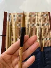 10 Uds bambú chino caligrafía cepillos con pluma conjunto de cortina escribir cepillo herramienta de tinta de caligrafía arte pintura suministrar