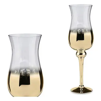 

Candleholder Crystal Gold Transparent (13 x 45 x 13 cm)