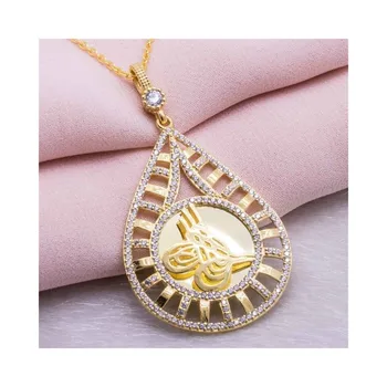 

Gold Plated Tuğralı Drop Necklace