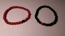 Pulsera de distancia de pareja para hombre y mujer, brazalete de cuentas de cuerda elástica de 6mm, piedra Natural mate, color rojo, turquesa y negro