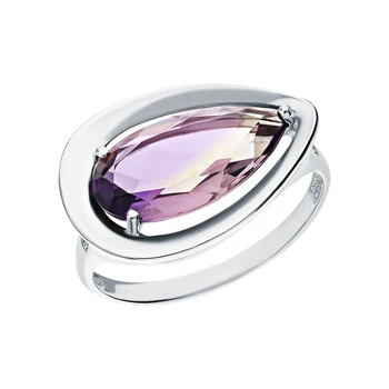 

Silver ring with ametrine and cubic zirconia sunlight sample 925
