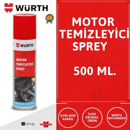 Spray limpiador de alta presión para motores WURTH de 500 ml para taller de coches, herramientas y garaje
