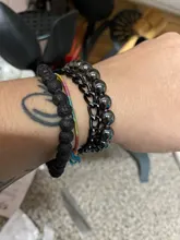 Pulsera de cuentas de hematita mate de piedra volcánica Natural para hombre y mujer, amuleto de moda, pulseras de oración de Buda, joyería de Yoga, regalos