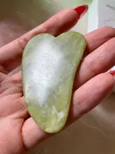Gua Sha-Rodillo de piedra de jade para masaje facial, rodillo estiramiento piel cuello, doble cabezal, relajación de la piel, piedra de jade natural