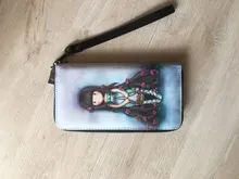 Cartera larga con estampado de dibujos animados para mujer, billetera de lona de alta calidad, duradera, estándar, de gran capacidad