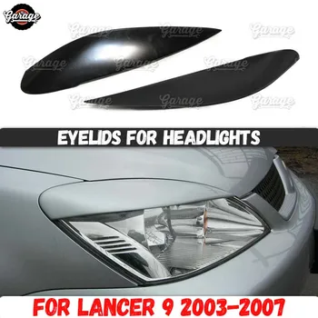 

Eyelids for headlights for Mitsubishi Lancer 9 2003-2007 ABS plastic pads cilia eyebrows covers trim accessories styling tuning