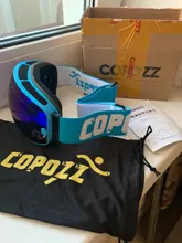 COPOZZ-Gafas de esquí de doble capa para hombre y mujer, máscara de esquí grande antiniebla, UV400, gafas de Snowboard, GOG-201 Pro