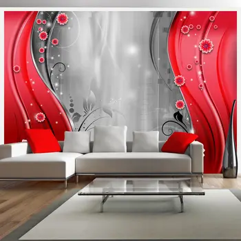 

Wall mural-behind the curtain red-100x70 cm