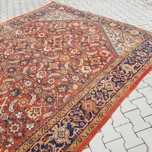 Винтажный курдский ковер ручной работы 12,1x8,6 футов