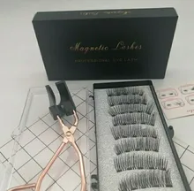 Pestañas postizas magnéticas 3D, 5 imanes, 4 pares, hechas a mano, naturales, de visón Artificial, con pinzas
