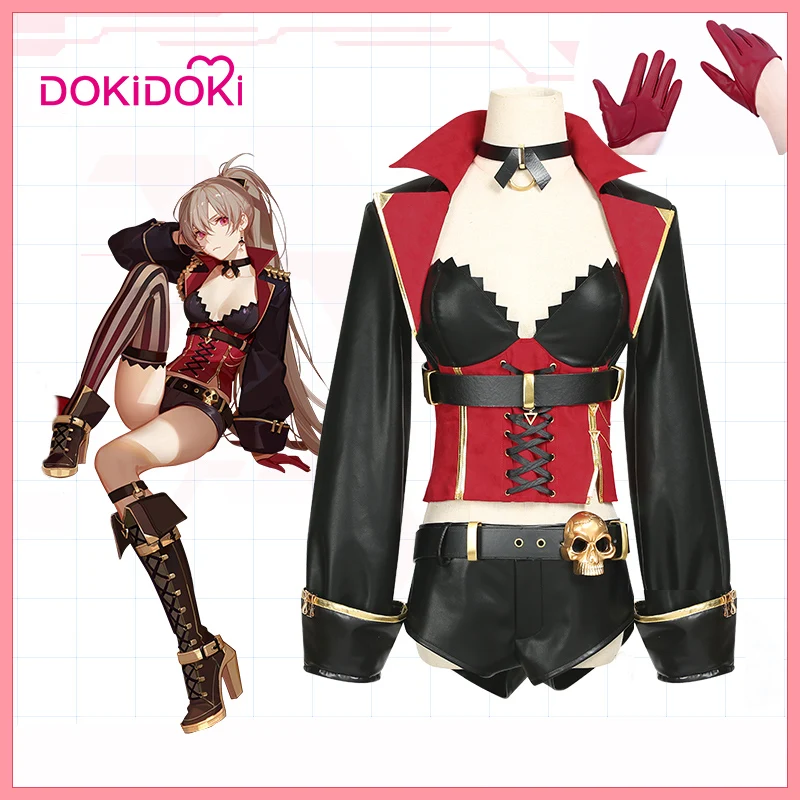 

DokiDoki Game Azur Lane Cosplay Jean Bart Costume Game Women Red Costume Azur Lane Jean Bart Cosplay
