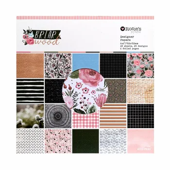 

CRZCrafter 6"x 6 Inch Scrapbooking Paper Pad 40 Sheets Craft Papers Background Designer Pattern Pack Acid Free Embellishments