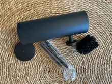 Toilet-Brush-Holder-Set Wall-Mounted Cleaning-Storage Bathroom Black 304-Stainless-Steel