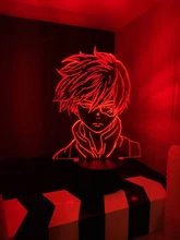 Lamp Bedroom-Decor Gift Led-Night-Light Acrylic Academia Face-Design Anime Shoto Todoroki