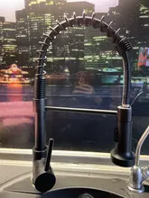 Grifos de latón para fregadero de cocina, escobilla, Palanca única, resorte extraíble, mezcladores, agua fría y caliente, grúa 9009