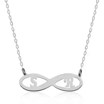 

925 sterling Silver Infinity Letter Necklace