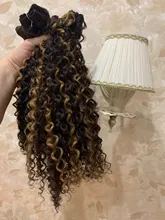 Ídolo de moda Afro Pelo Rizado mechones de pelo sintético extensiones de Color de la naturaleza 6 mechones 16-20 pulgadas 250g rizado mechones