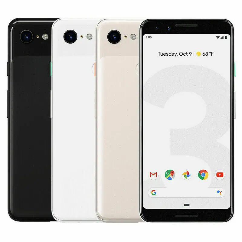 Google Pixel 3 téléphone portable Android GSM débloqué dorigine 5.5 12.2MP et double 8MP Octa Core Snapdragon 845 4GB + 64/128GB Smartphone