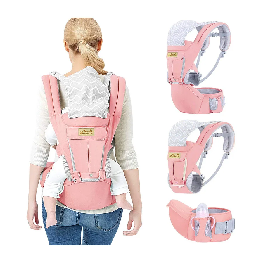 婴儿背带粉色5