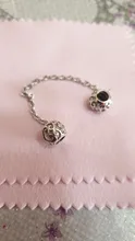 Colgante de cadena de seguridad con flor brillante para mujer, accesorio de plata 925, compatible con pulsera Pandora Original, joyería artesanal para mujer