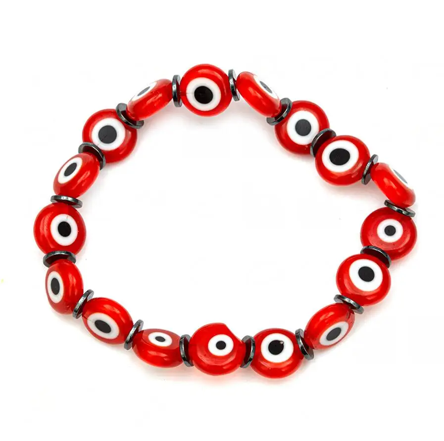 red MEIBEADS 1 шт. модные 7 стилей сглаза браслеты из бусин гематит разделители для ювелирных изделий для женщин - Окраска металла: red