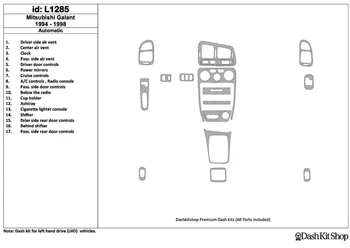 

Interior lining for Mitsubishi Galant 1994-1998. Set L1285.