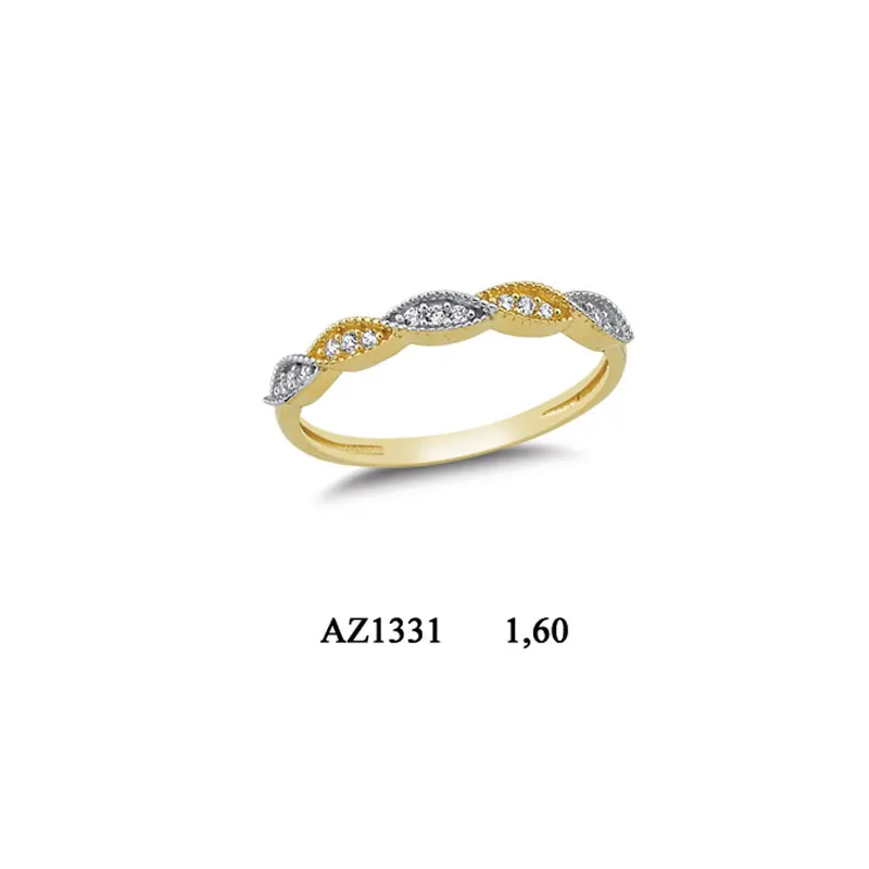 

Женское кольцо из цельного золота 14K