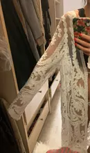 Lace Kimono Swimwear Embroidery Long-Cardigan Beach-Cover-Up Transparent Fitshinling