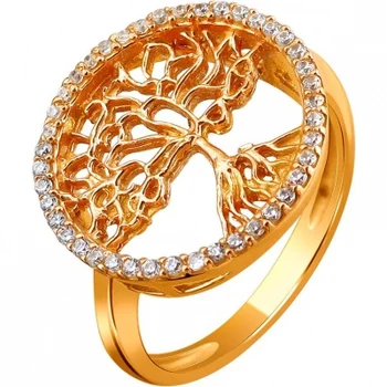 

Esthete ring with 42 cubic zirconia silver with gilding