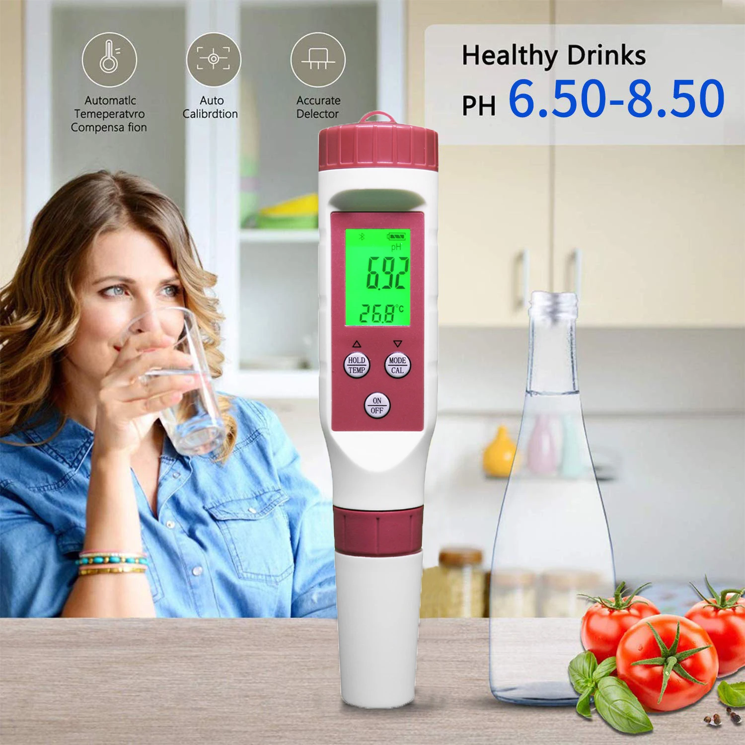 

4 в 1 умный профессиональный Bluetooth TDS PH метр PH/TDS/измеритель температуры цифровой монитор качества воды тестер для бассейнов